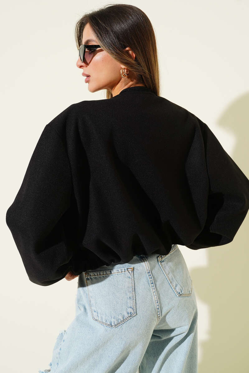 Kurze Jacke aus Kaschmir mit elastischem Bündchen