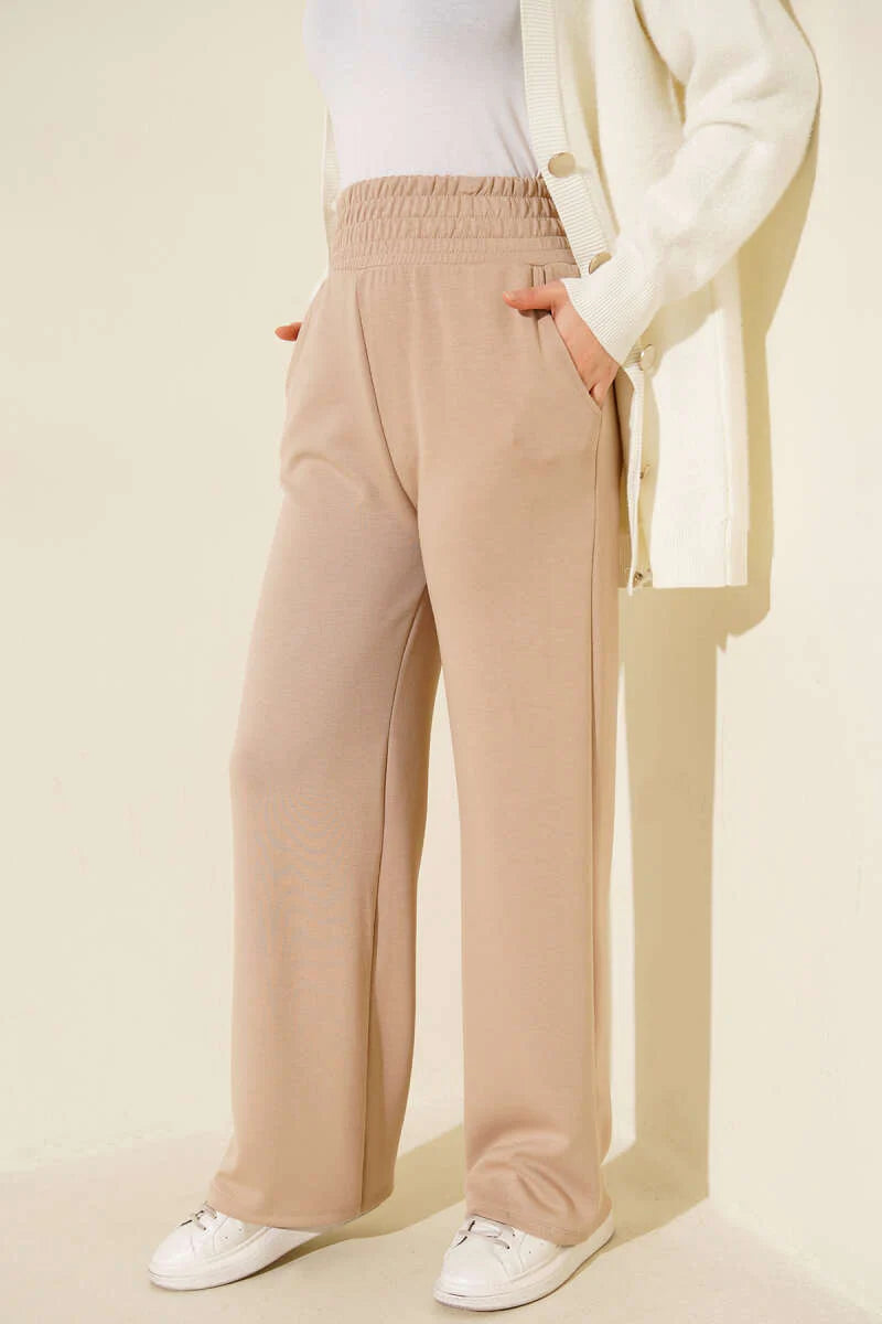 Wide-Leg-Schlauch mit breitem, elastischem Bund