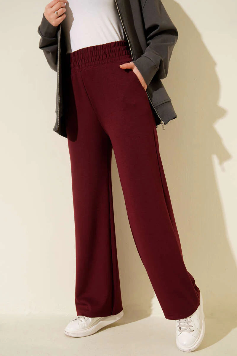 Wide-Leg-Schlauch mit breitem, elastischem Bund