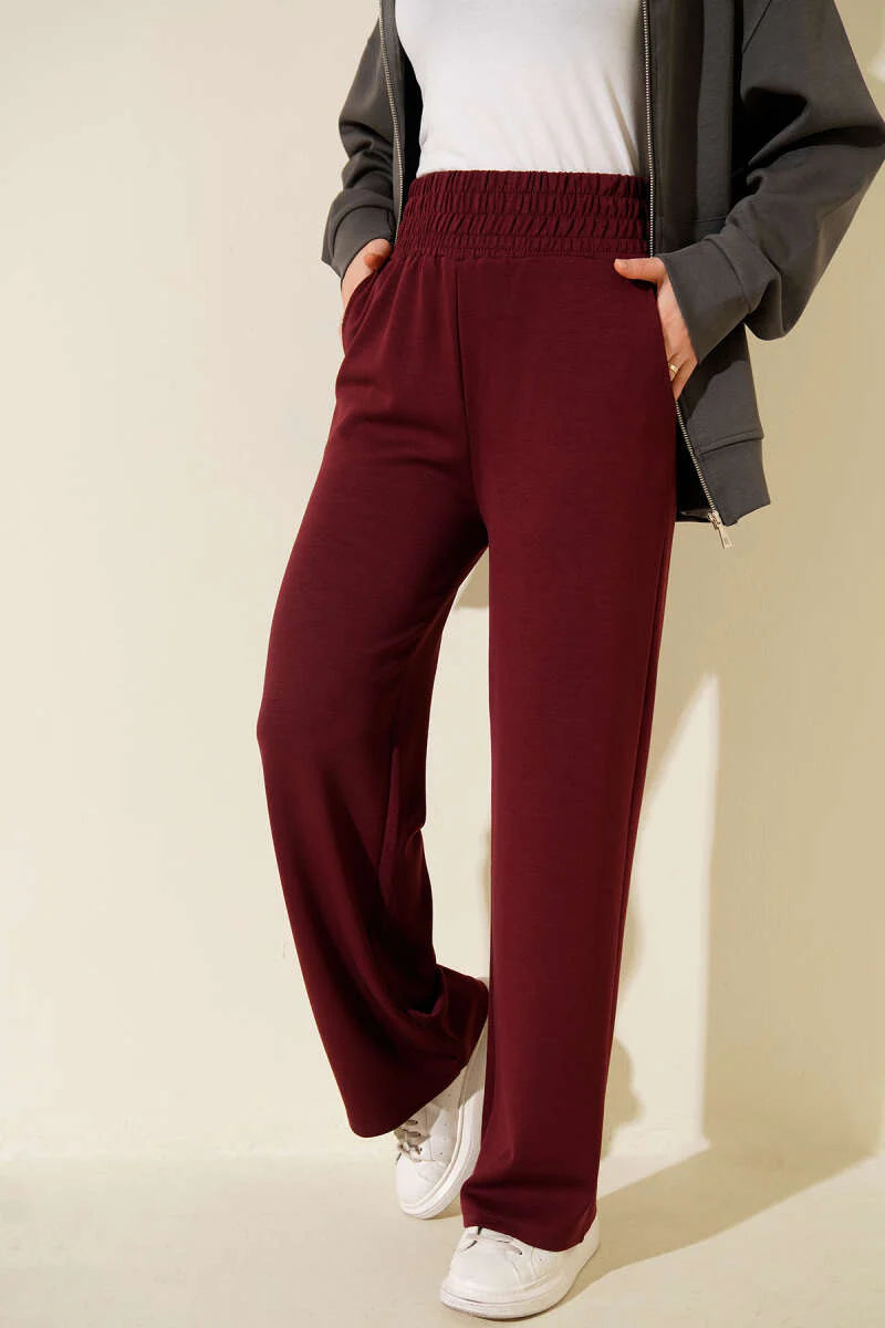 Wide-Leg-Schlauch mit breitem, elastischem Bund