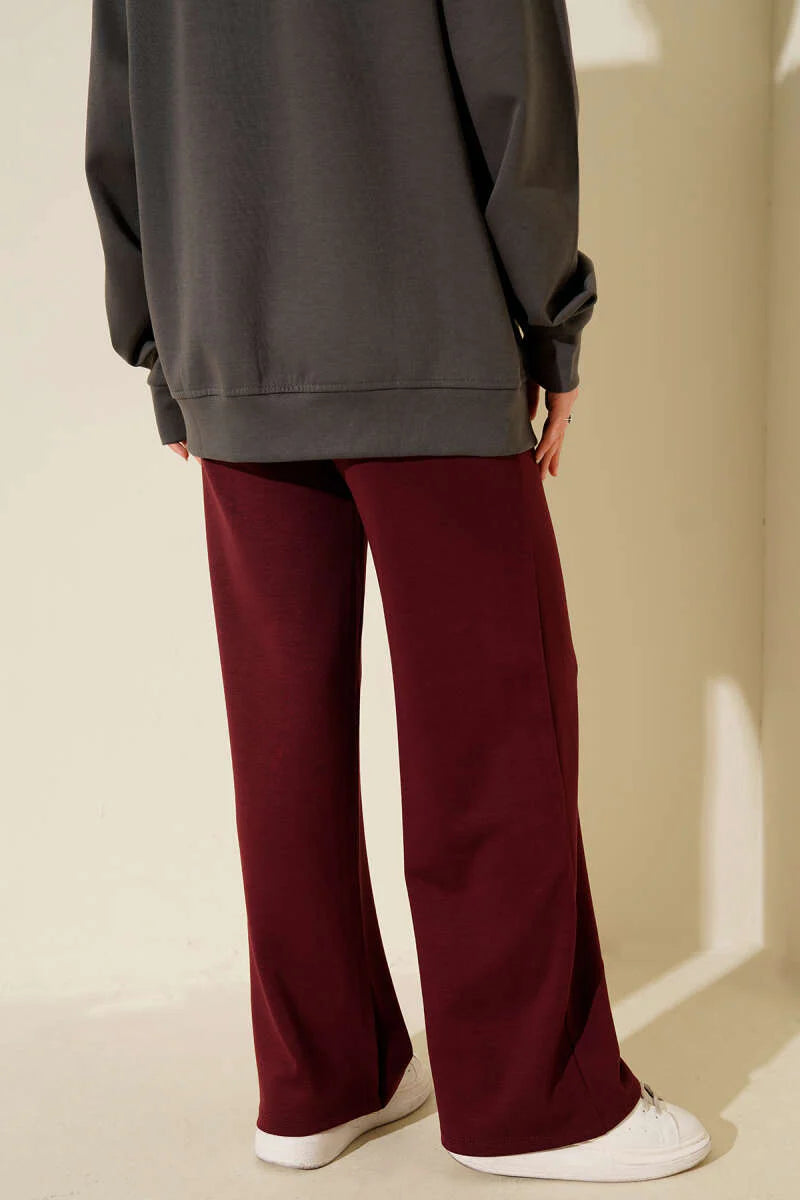 Wide-Leg-Schlauch mit breitem, elastischem Bund