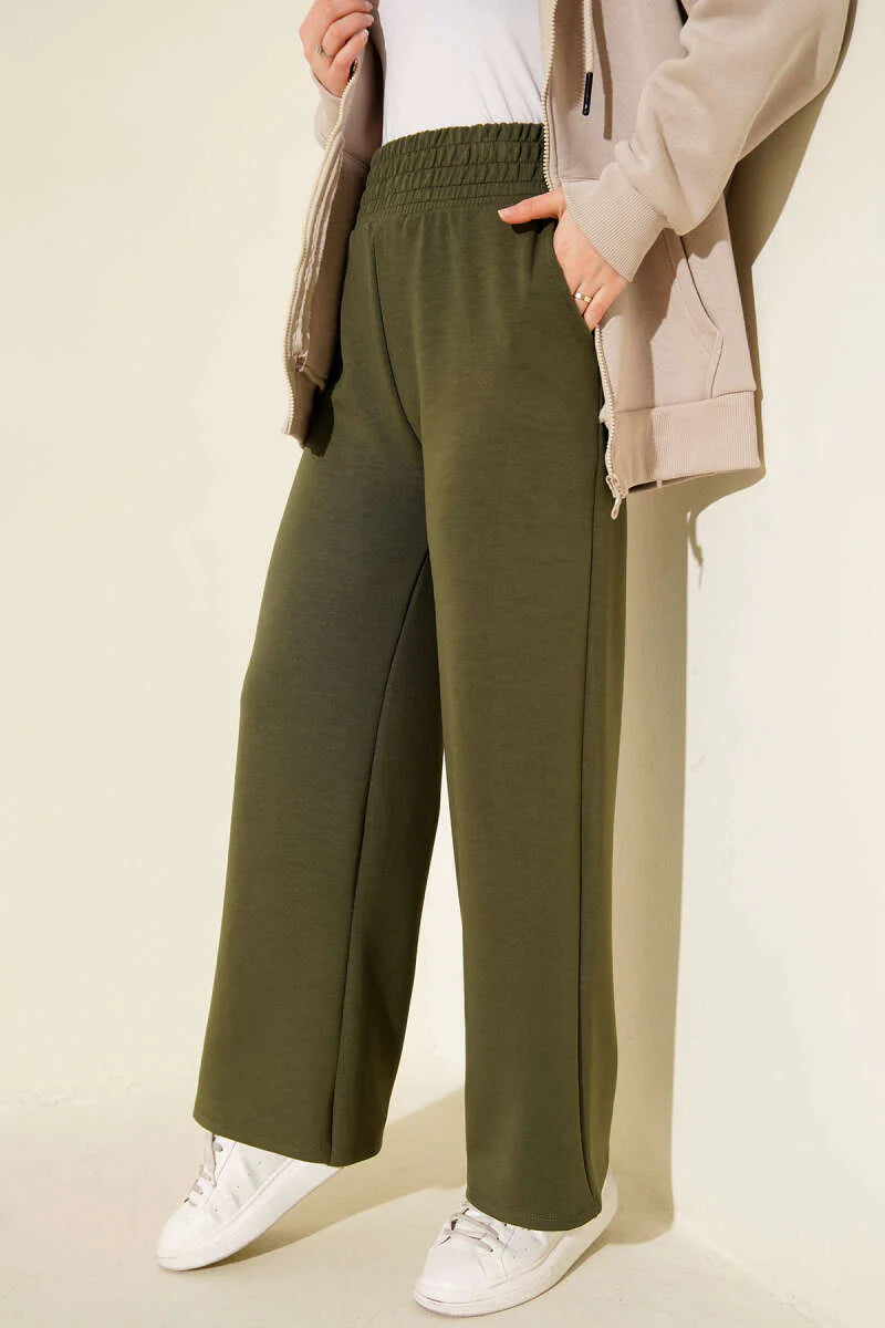 Wide-Leg-Schlauch mit breitem, elastischem Bund