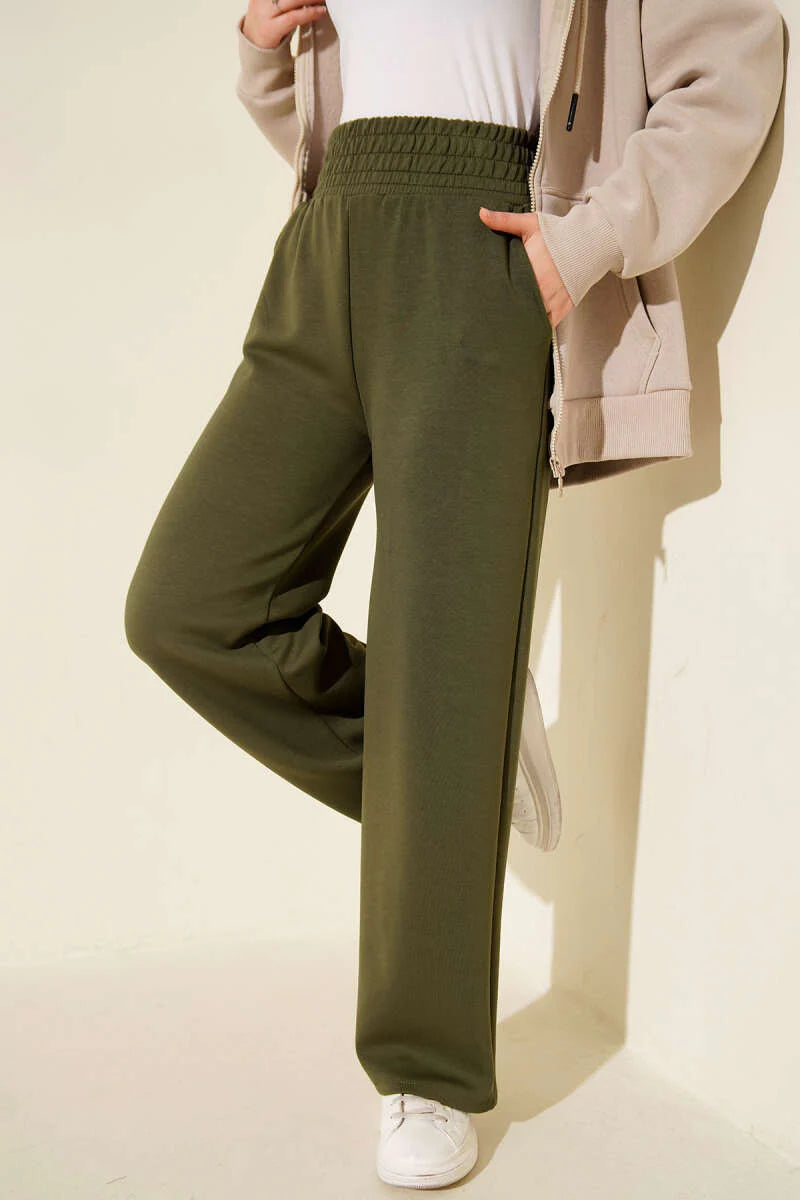 Wide-Leg-Schlauch mit breitem, elastischem Bund