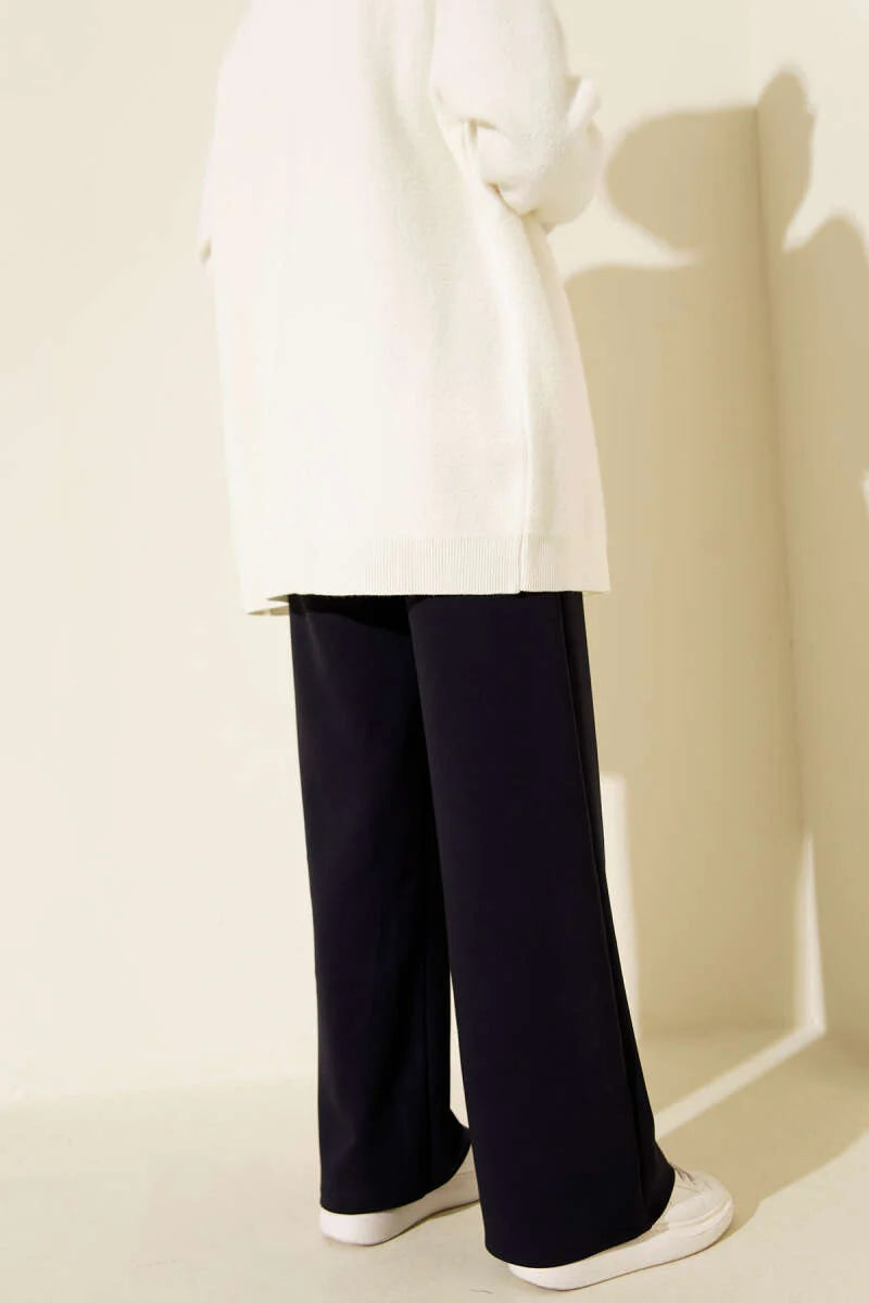 Wide-Leg-Schlauch mit breitem, elastischem Bund