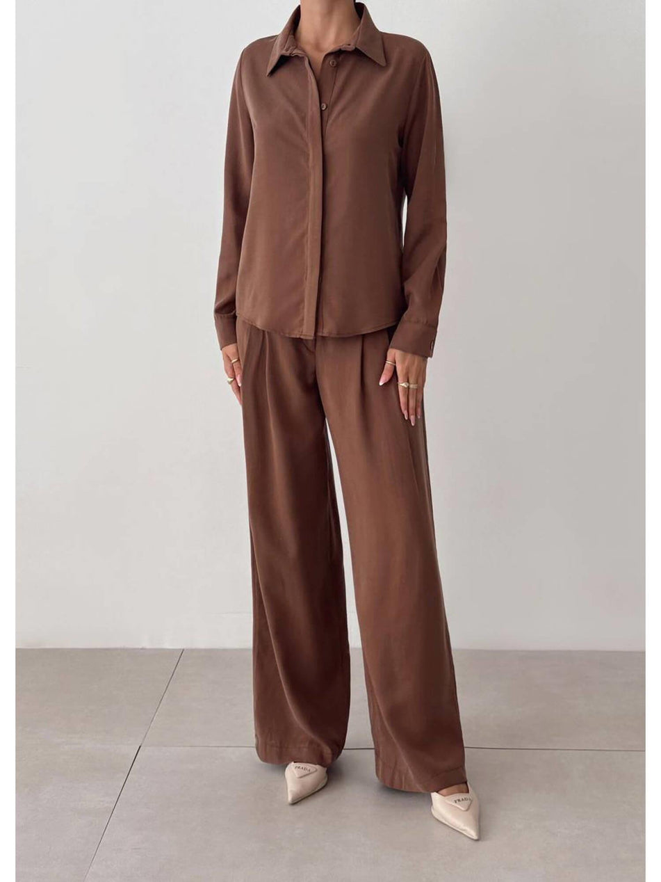 Hidden Pan Shirt Trousers Set