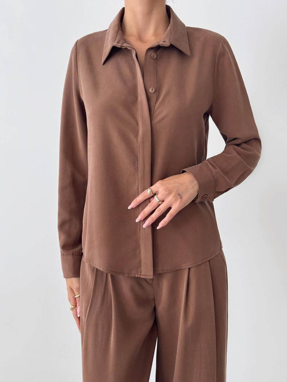 Hidden Pan Shirt Trousers Set