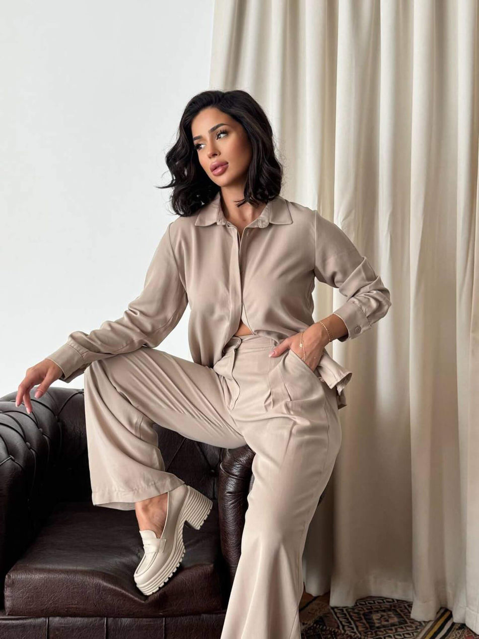 Hidden Pan Shirt Trousers Set