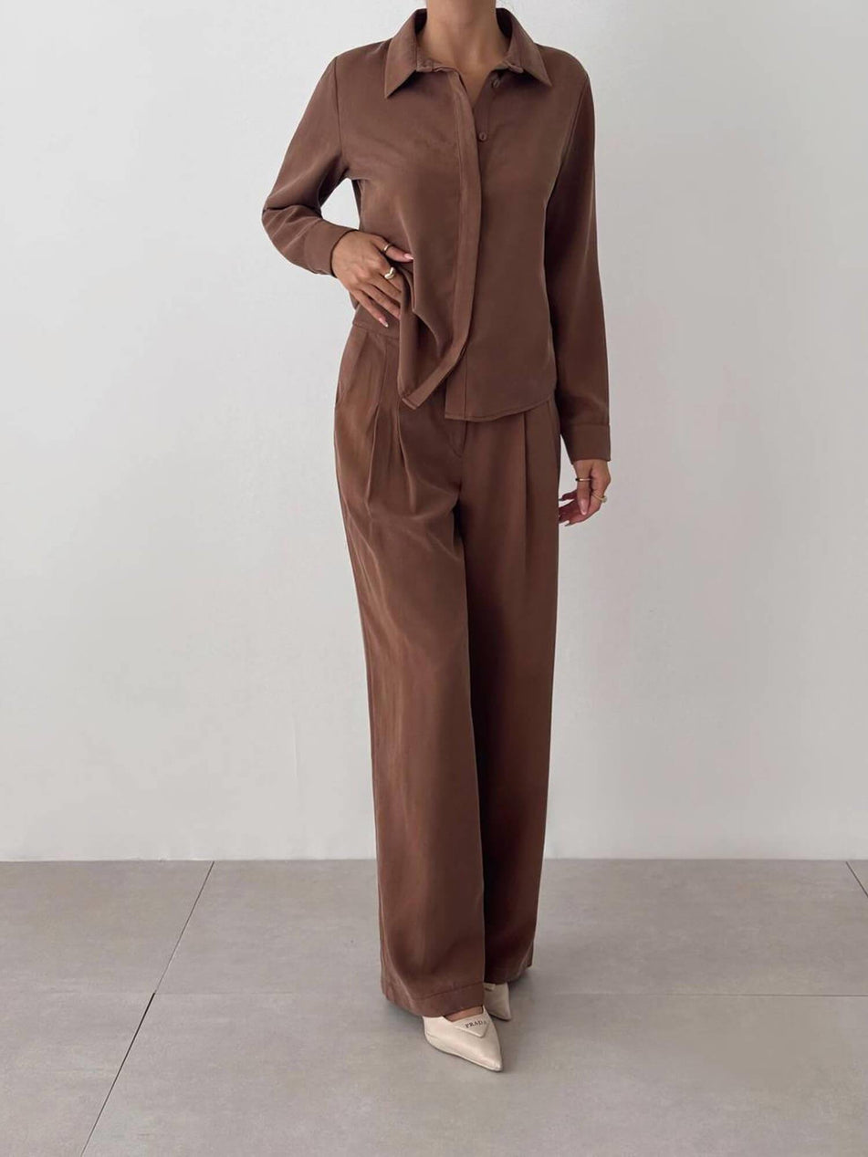 Hidden Pan Shirt Trousers Set