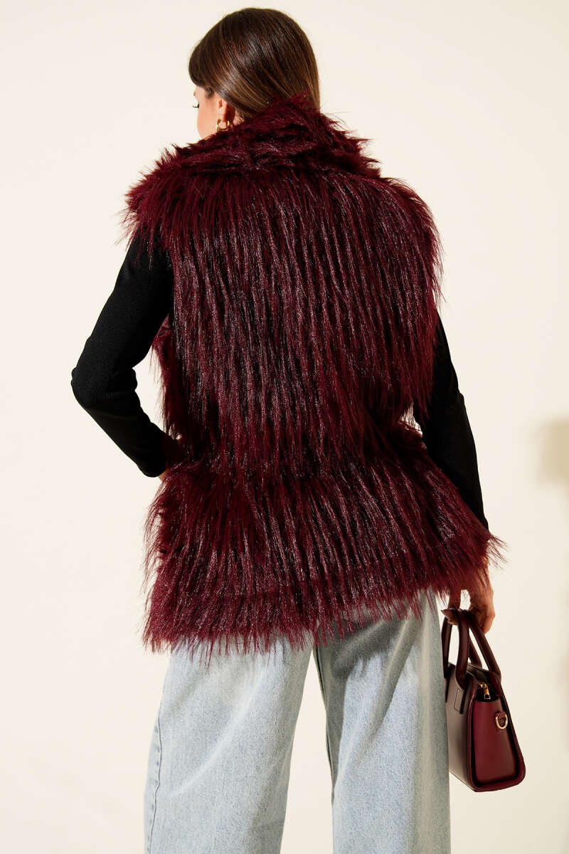 Lolita-Kunstfellweste mit Gürtel